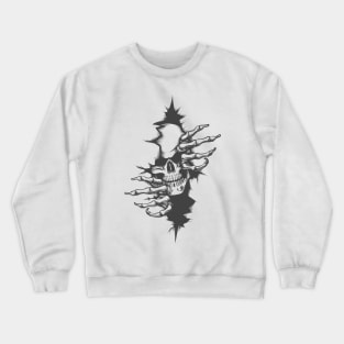 Skull Peeping Through Hole Crewneck Sweatshirt